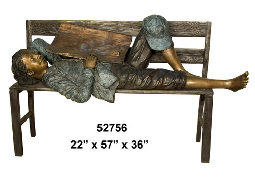 Bronze Boy Sleeping on Bench Bronze Boy Sleeping on Bench